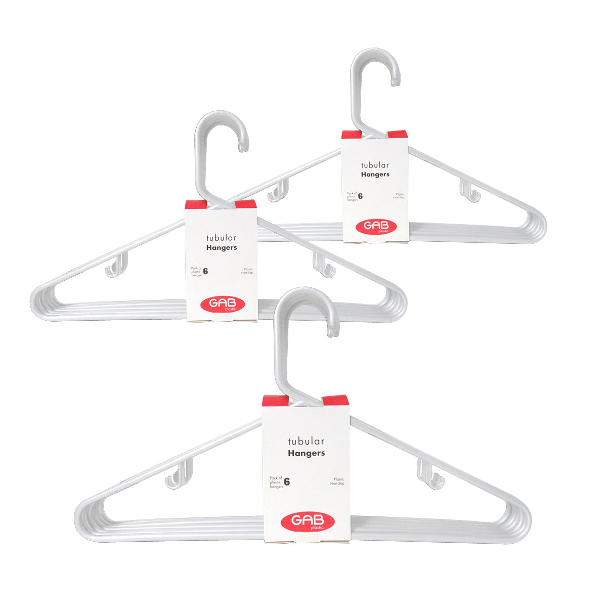 Gab Plastic Adult Hangers, Pack of 18