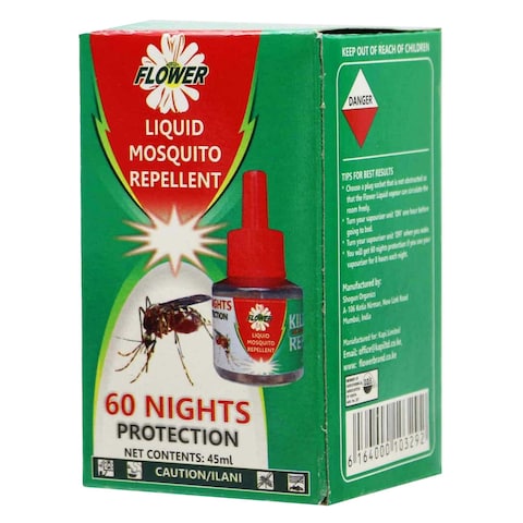 Flower Liquid Mosquito Repellent 45ml refill pack.