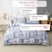 Luna Home Queen size 6 pieces, without filler, reversible blue geometric design.