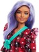 Barbie Fashionistas Doll #157, Curvy with Lavender Hair Wearing Red Plaid Dress, White Cowboy Boots &amp; Teal Cross-Body Cactus Bag, Toy for Kids 3 to 8 Years