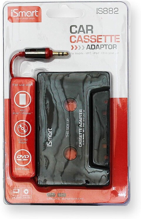 iSMART Cassette Adapter for Cars, Car Audio Cassette to Aux Adapter, 3.5 MM universal Aux Cable Tape Adapter for Car, Phone, MP3