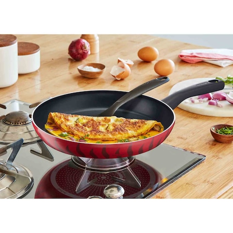 Tefal G6 Tempo Flame Fry Pan Red And Black 26cm