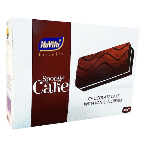 NuVita Chocolate Coated With Vanilla Cream Sponge Cake 200g