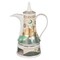 Ramadan Design Arabic Coffee Pot ceramic, Healthy and Extremely Heat Resistant with Candle Warmer, with ramadan design ，gold and green color(L-30*W-7*H-15.5 CM)