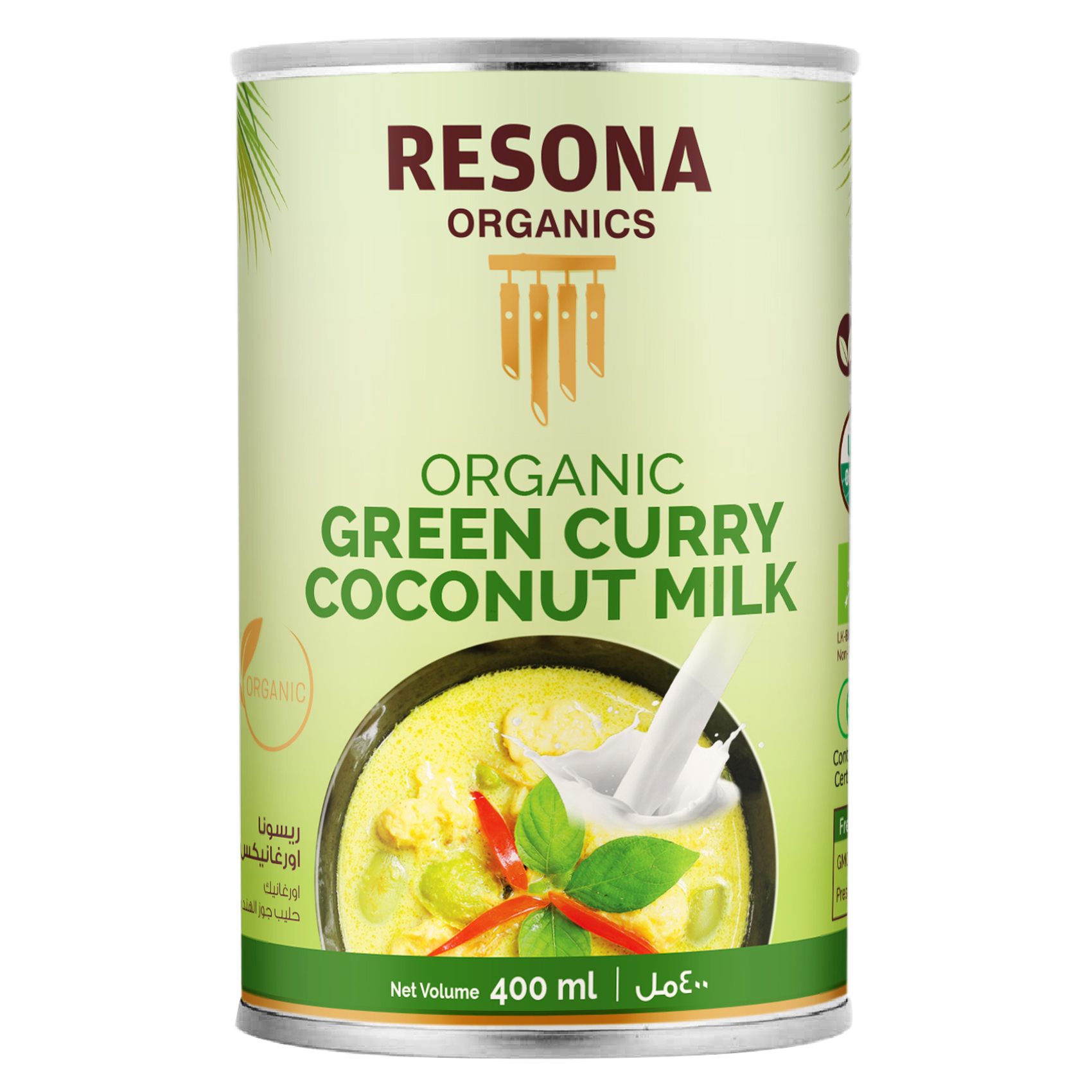 Resona Organics Organic Green Curry Coconut Milk 400ml