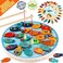 Magnetic Wooden Fishing Game Toy for Toddlers - Alphabet Fish Catching Counting Preschool Board Games Toys for 3-5 Year Old Girl Boy Kids Birthday Learning Education Math with Magnet Poles