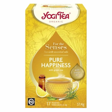Yogi Tea Organic For The Senses Essential Oil Pure Happiness Green Tea Bags 2.2GR X 17 Counts