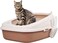 Cat litter box with scoop, Semi-enclosed cat litter basin high fenced and detachable cat toilet, Anti-splashing, Easy to clean prevent sand leakage and reduce bacteria (Chocolate Color) 44 cm L