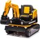 Lovely Baby Kids Ride On Excavator LB 508L, Anti-Fall, Toy Digger Construction Car, Sit &amp; Drive Electric Riding Trailer Bulldozer, 360&deg; Multi-Terrain Driving Remote-Control Gifts for 3-8 - Yellow