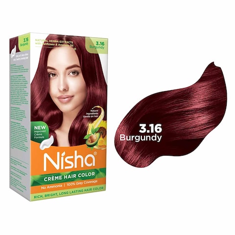 NISHA HAIR COLOR BURGUNDY 138ML