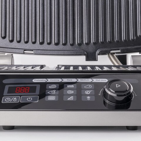 evvoli Contact Grill, Multi-Functions With Smart Cooking Programs, Quick Heat Up, EVKA-CGR2100B