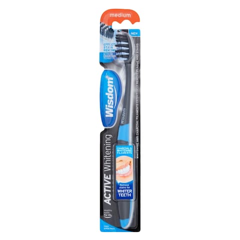 Wisdom Active Whitening Charcoal Toothbrush Medium
