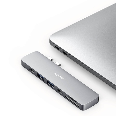 أنكر USB C موزع 7 في 1 USB C محول - أسود