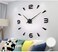LINGWEI 3D DIY Wall Clock Mute Wall Stickers Clock Mirror Stickers Large Wall Clock Acrylic Clock Mirror Wall Stickers Clock Home Decor Black 60x60cm 12S021