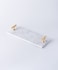 1CHASE&reg; White Rectangular Marble Tray with Golden T Shaped Handles- Vanity Tray, Decorative Tray for Bedroom and Living Area, Perfume Makeup and Jewellery Tray.&hellip;