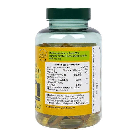 Holland &amp; Barrett Cold Pressed Evening Primrose Oil 1000mg 120 Capsules