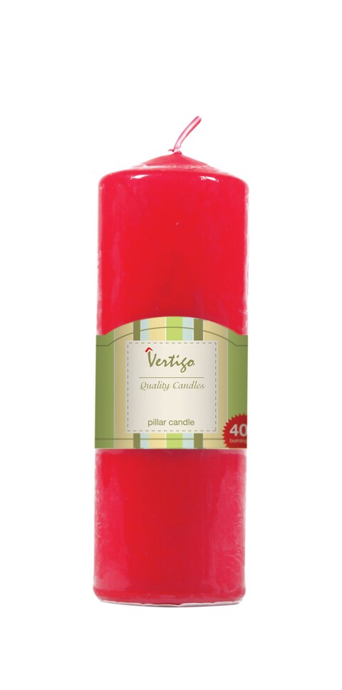 Pillar Candle 2x9in Deep Red