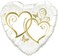 Party Time 1pc 18" White, Gold Hearts Print, Heart Shape Foil Balloon, Valentines Day Balloons Heart Balloons for Wedding, Mother's Day, Anniversary D&eacute;cor - Valentines Day Decoration
