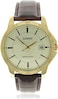 Casio - His &amp; Hers Beige Dial Leather Band Couple Watch - MTP/LTP-V004GL-9A