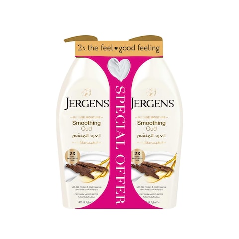 Jergens Intense Moisture Smoothing Oud Lotion 400ml Pack of 2