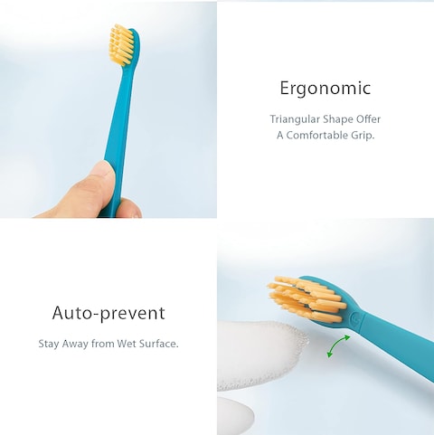 Flipper Hygienic Kids Toothbrush Holder With Suction Cups, One Touch Open &amp; Close, includes Soft Bristle Toothbrush, Made In Malaysia, Fun Animal Panda, 3Y+