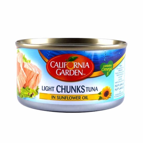 California Garden Canned Light Tuna Chunk In Sunflower Oil - 185 Gram