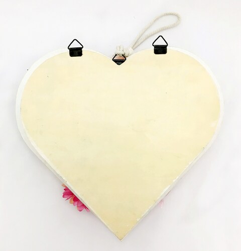 Heart-Shaped Hanging Floral Heart on Wooden Base for Home D&eacute;cor 30CM