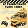 Fitto RC Construction Truck Transformer Toy, Dumpster Truck mode and Robot Mode, FRC Dump Truck Toys, Transforming Dump Truck Toy Car, Birthday Gift for Boys Age 6 7 8 9 10 11 12, Yellow