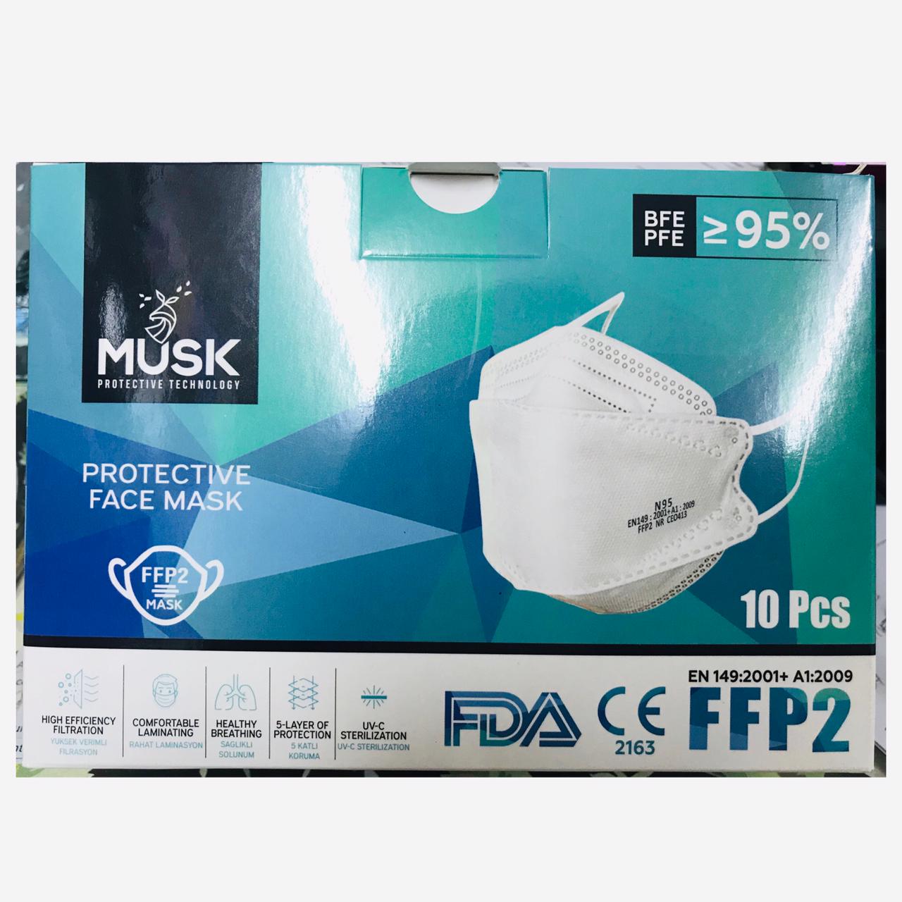 Buy MUSK N95 Protective Face Mask 10's Online | Carrefour UAE