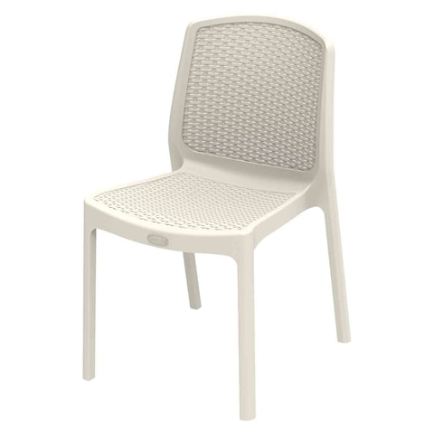 Buy Cosmoplast Cedarattan Armless Chair Warm Grey in UAE