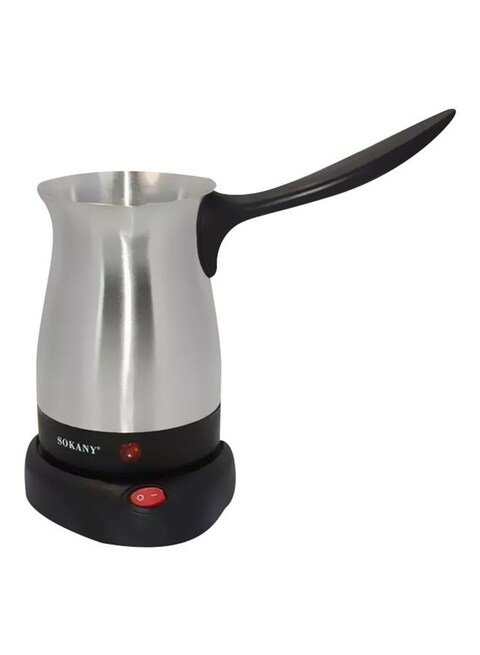 sokany Turkish Coffee Maker Silver/Black 12x10.5x9.5centimeter