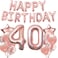 Rose Gold Birthday Party Decoration Happy Birthday Banner Rose Gold and Confetti Balloon Birthday Party Decorations Unique Decorations for 18th 21st 30th 40th 50th Birthday&hellip; (40th Birthday)