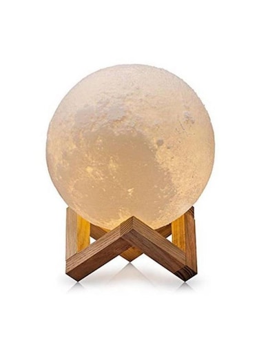 Generic 3D Moon Lamp With Stand White/Beige 15cm