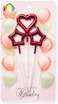 Party Time 3 Pieces Metallic Red Heart and Star Shape Candles, Anniversary, Wedding, Birthday Candle, Valentines Day Candle Set, Cake Topper, Cake Decoration - Party Supplies