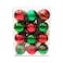 Christmas Balls Shiny Matt Glitter Assorted R/Gr 3cm 36Ct