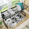 PUSDON Dish Drying Rack Over Sink, Drainer Shelf for Kitchen Supplies Storage Stainless Steel Display, (Black, For Sink &le; 33.5inch)
