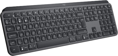 Logitech Mx Keys Advanced Illuminated Wireless Keyboard, Bluetooth, Tactile Responsive Typing, Backlit Keys, USB-C, Pc/Mac/Laptop Windows/Linux/iOS/Android, English Layout Qwerty - Graphite Black