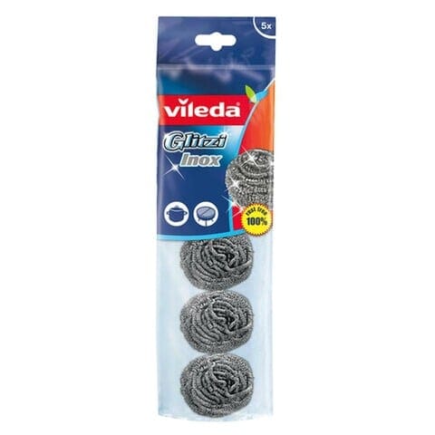 VILEDA GLITZI INOX METAL ALUMINUIM DISH WASHER 5PCS