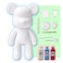 DIY CREATE YOUR OWN UNIQUE ACRYLIC FLUID POURING PAINT BEAR (9 inch - 23 cm) COMPLETE SET, colors: White, Light-Blue, Rose-Red. Arts and Crafts, Customize Handmade Creative Birthday Gift