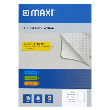 Maxi A4 Self-Adhesive Labels White 100 PCS