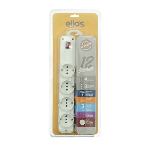 Elios Compact Multi Sockets - 12 Outlets - White