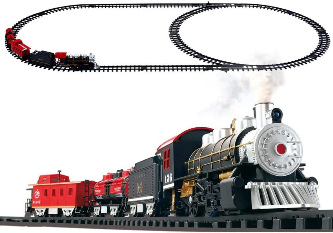 Buy Oztev Classic Automatic Toy Train Set, Train Set Battery Powered ...