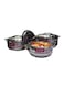 Dessini 3-Piece Stainless Steel Hot Pot Set Silver Big Casserole 10, Medium Casserole 7.5, Small Casserole 5L