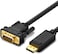 Ugreen Displayport To VGA Image Transfer Cable, Male To Male Connection, Analog ANX9833 Chipset, Gold-Plated Interface, Up To 1920x1080P @ 60Hz, TPE Material, 1.5 m, Black