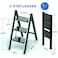 HEXAR&reg; Multipurpose Step Ladder Folding Ladder with Anti-Slip Pedal Folding Step Stool Portable Lightweight Foldable Stepladder for Home Kitchen Library Office 150 KG Capacity (3 STEPS)