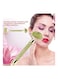 Walfront - Natural Jade Roller Double Head Gua Sha Green/Gold 5.6ounce