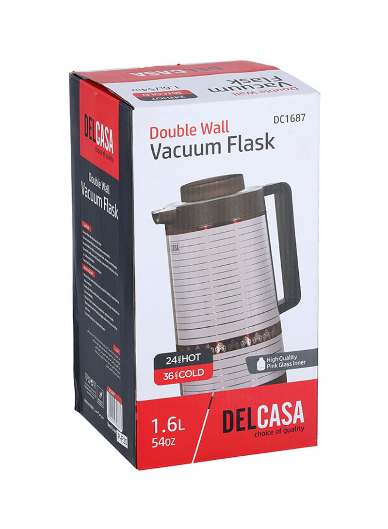 Delcasa Stainless Steel Vacuum Flask Silver/Brown