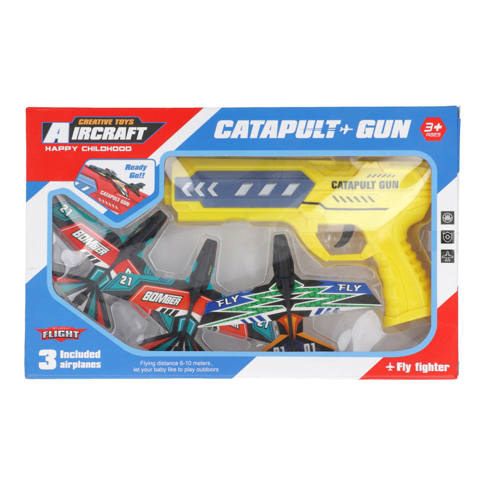 Aircraft Catapult Gun 3 Included Air Planes 3+ Ages