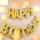 Gold Happy Birthday Balloons Banner, 16 Inch Mylar Foil Letters Birthday Sign for Girls Boys Kids &amp; Adults Birthday Decorations and Party Supplies