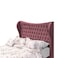 In House Lisbon Velvet Bed Frame - King - 200x200 cm - Dark Pink